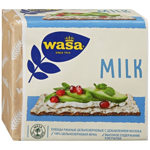Хлебцы ржаные Wasa Milk цельнозерновые с добавлением молока 230 г