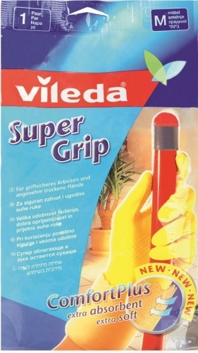 Перчатки Vileda Super Grip универсальные латекс размер (м), 1шт