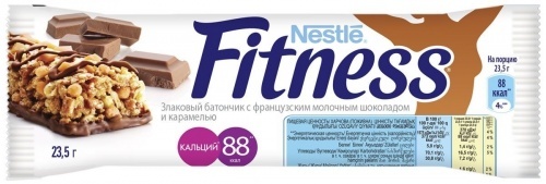 Батончик Nestle Fitness с цельными злаками шоколадом и карамелью 23,5г