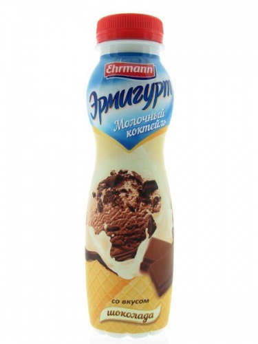 Коктейль Ehrmann Эрмигурт молочный Шоколад 4%, 290г