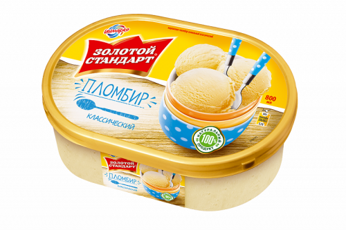 Мороженое Золотой Cтандарт пломбир классический 475г