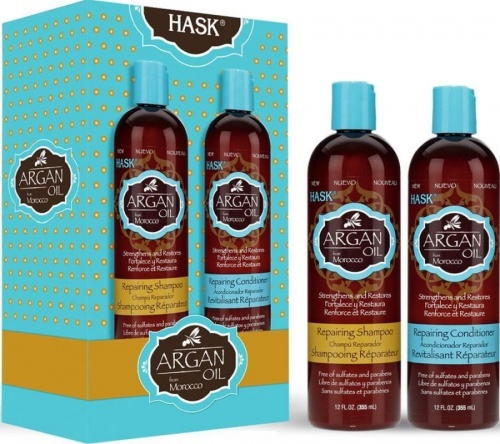 Набор подарочный HASK Argan для восстановления волос Шампунь + Кондиционер