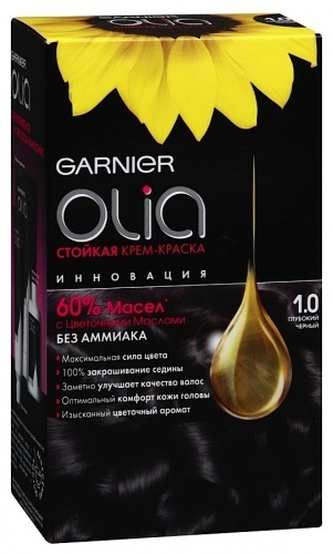 Крем-краска для волос Garnier Olia 1.0 Глубокий черный