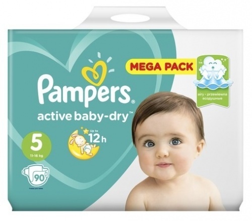 Подгузники Pampers Active baby-dry junior 5, 11-16 кг, 90шт