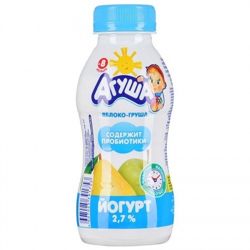 Йогурт питьевой Агуша Яблоко-груша 2,7%, 200 гр