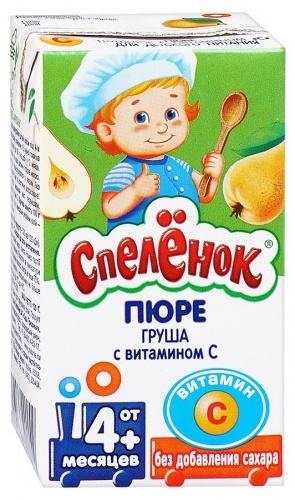Пюре Спеленок Груша с витамином С для детского питания с 4-х месяцев 125мл