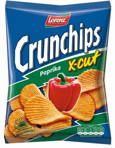 Чипсы Lorenz Crunchips X-Cut рифленые картофельные со вкусом паприки 140г