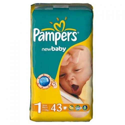 Подгузники Pampers New Baby-Dry 1 размер 2-5 кг, 43шт