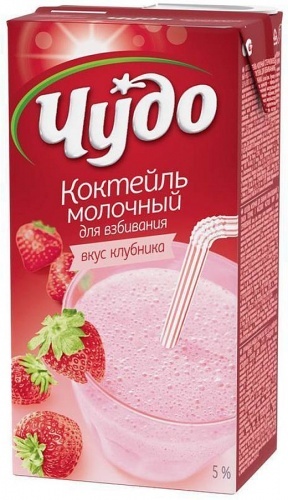 Коктейль молочный Чудо со вкусом клубники для взбивания 5%, 950 гр