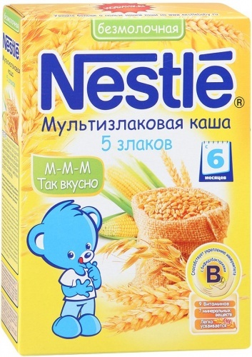 Каша Nestle Мультизлаковая безмолочная 5 злаков с 6 месяцев, 200г