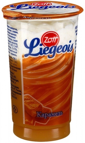 Десерт Zott Liegeois со взбитыми сливками вкус карамели 2,5%, 175 гр