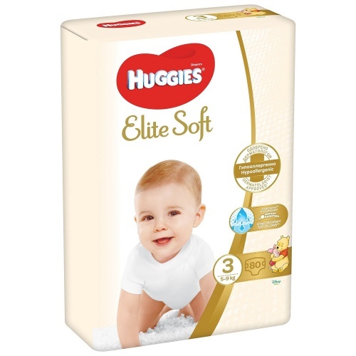 Подгузники Huggies Elite Soft 3, 5-9 кг, 80 шт.