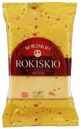 Сыр Rokiskio Ekstra полутвердый, 45% 250г
