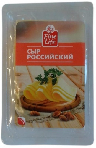 Сыр Fine Life Российский 50% нарезка 150г