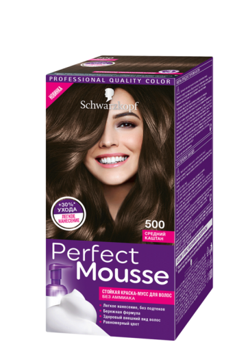 Краска-мусс для волос Schwarzkopf Perfect Mousse тон 500 Средний каштан