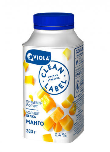 Йогурт питьевой Viola манго 0.4%, 280г