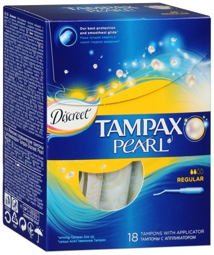 Тампоны с аппликатором Tampax Discreet Pearl Regular Duo, 18 шт.