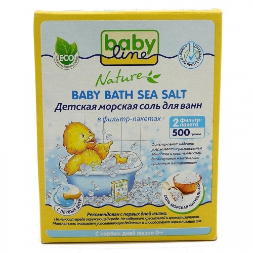 Детская морская соль для ванн BabyLine Nature с ромашкой, 500 г