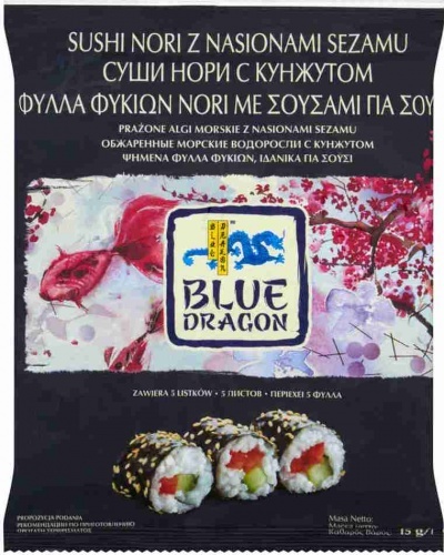 Суши Нори Blue Dragon с кунжутом, 15гр