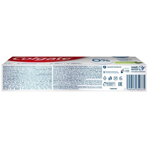Зубная паста Colgate 0% Бодрящая свежесть защита от кариеса 130мл