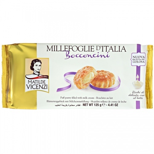 Пирожное Matilde Vicenzi Bocconcini слоеное молочное 125г