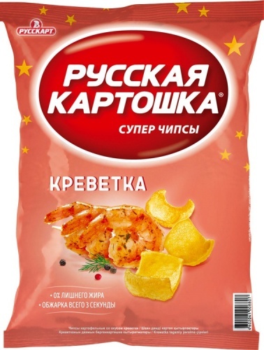 Чипсы Русская Картошка картофельные креветки 150г