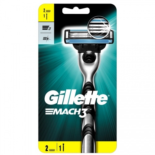Станок Gillette Mach3 для бритья + 2 кассеты