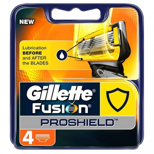 Кассеты Gillette Fusion ProShield сменные для бритвенного станка, 4 шт