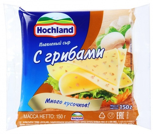 Сыр Hochland плавленый с грибами, 45% 150г
