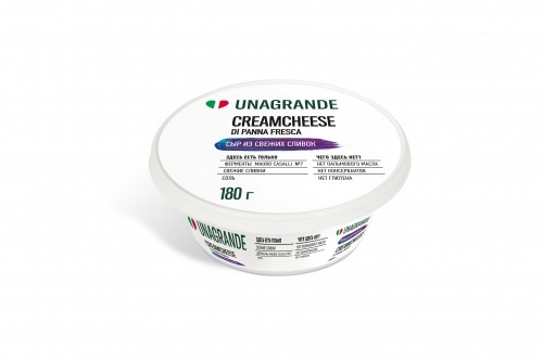 Сыр Unagrande мягкий сливочный Кремчиз № 1, 70% 180г