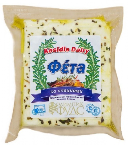 Сыр Kesidis dairy фета со специями 45%, 200г