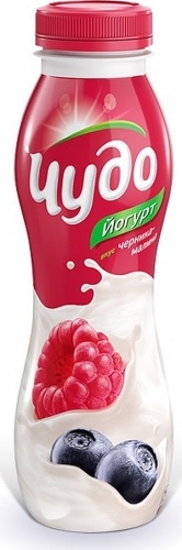 Йогурт питьевой Чудо со вкусом Черника-малина 2,4%, 270 гр