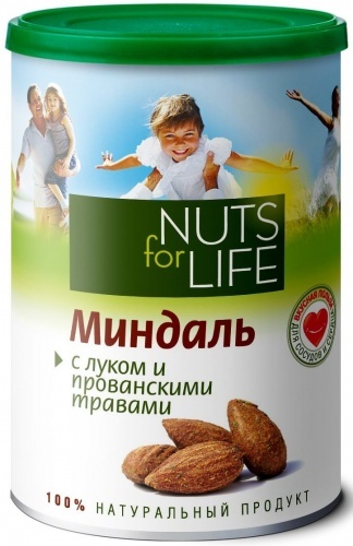 Миндаль Nuts for life обжареный соленый с луком и прованскими травами 200г