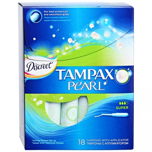 Тампоны Tampax discreet pearl super, 18 шт.
