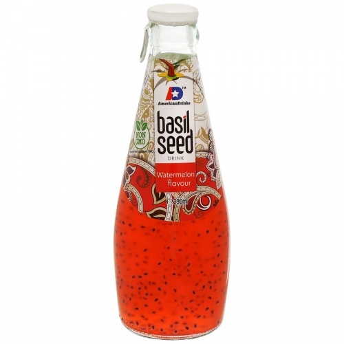 Напиток сокосодержащий American Drinks Basil Seed Арбузный взрыв безалкогольный 0.29 л
