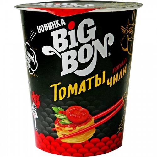Лапша быстрого приготовления Big Bon с томатами и чили 85г