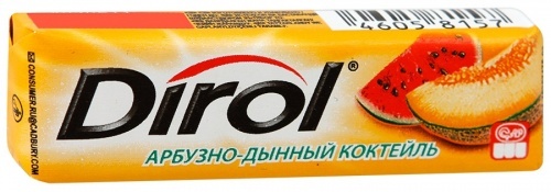 Жевательная резинка Dirol арбузно-дынный коктейль без сахара 13,6г упаковка 30шт