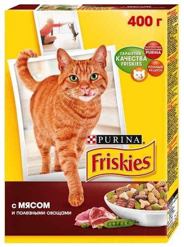 Сухой корм для кошек Friskies с мясом и полезными овощами 400г