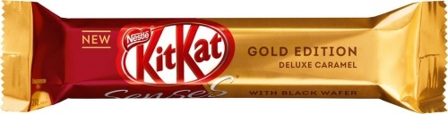 Батончик KitKat Senses Gold Edition белый шоколад с карамелью и молочным шоколадом с хрустящей вафлей 40г