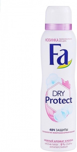 Дезодорант-спрей Fa Dry Protect Нежность хлопка антиперспирант, 150 мл