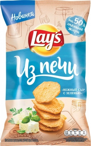 Чипсы картофельные Lay's из Печи со вкусом Сливочный сыр-Зелень Baked 120г