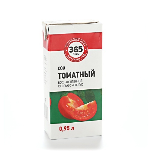 Сок 365 Дней томатный с солью 950мл