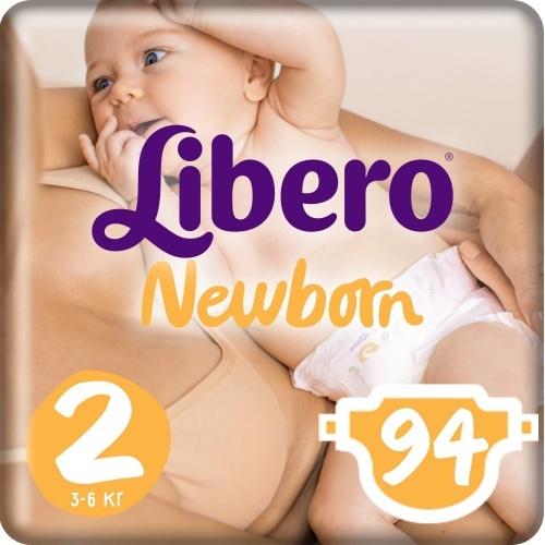 Подгузники Libero Newborn Mini 2, 3-6 кг, 94 шт.