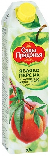 Сок Сады Придонья яблоко-персик для детей с 3-х лет 1л
