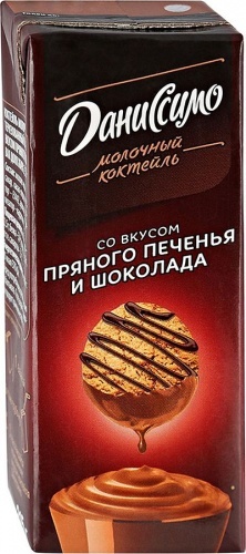 Молочный коктейль Даниссимо пряное печенье-шоколад 2,5%, 215 гр