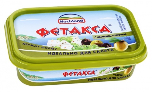 Сырный продукт Hochland Фетакса с маслинами и паприкой 50% 200г