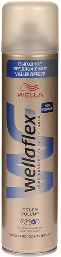 Лак для волос Wellaflex "Длительная поддержка объема", сильная фиксация, 250 мл