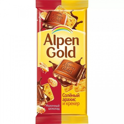 Шоколад Alpen Gold Соленый арахис и крекер 90г