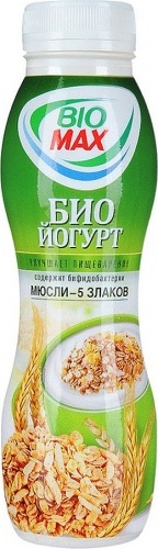 Биойогурт BioMax питьевой Мюсли-5 злаков 2,7%, 270 гр