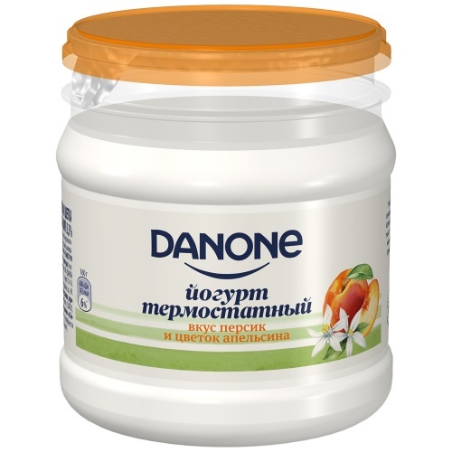 Йогурт Danone термостатный Персик - Цветок апельсина 3,3%, 160г